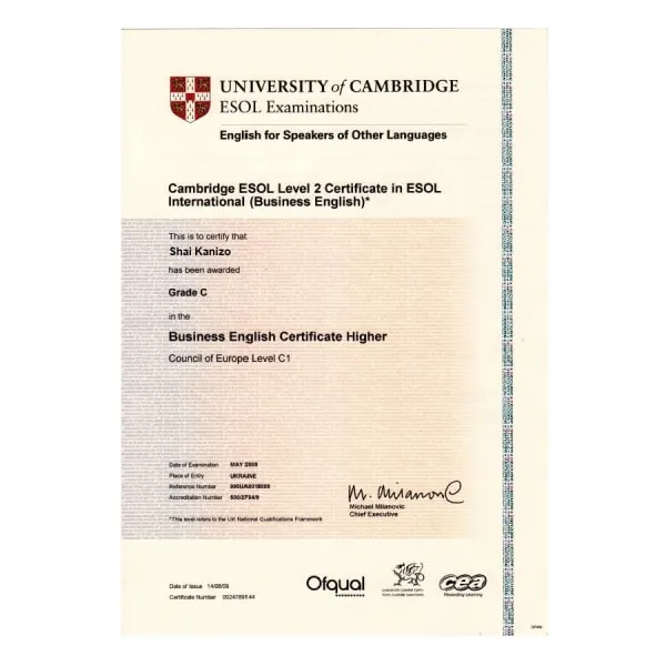 Business English Certificate — Cambridge ESOL