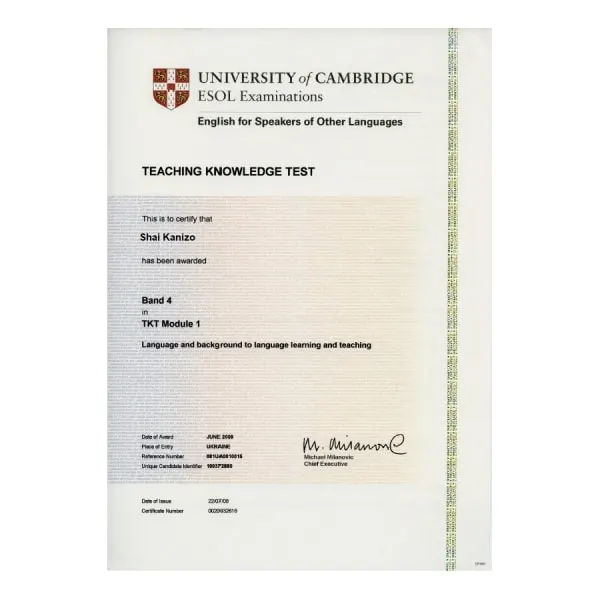 Cambridge TKT — Teaching Knowledge Test